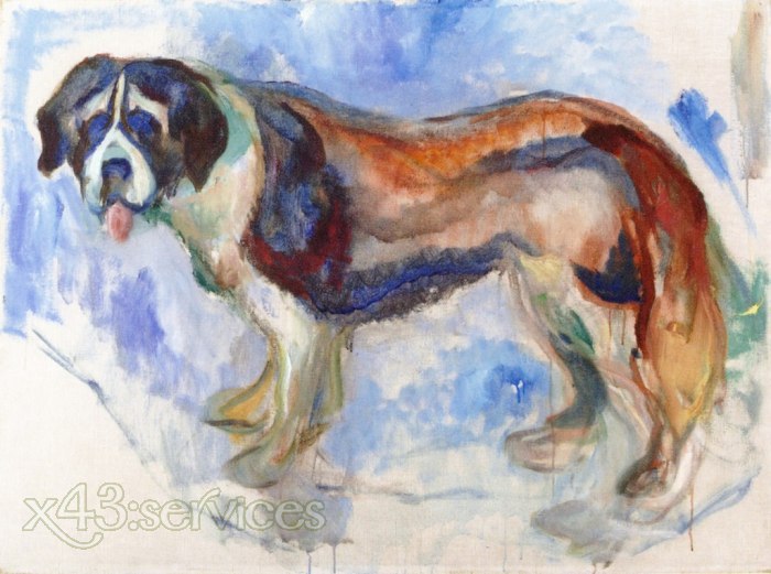 Edvard Munch - Bernhardinerhund im Schnee - St Bernard Dog in Snow 1